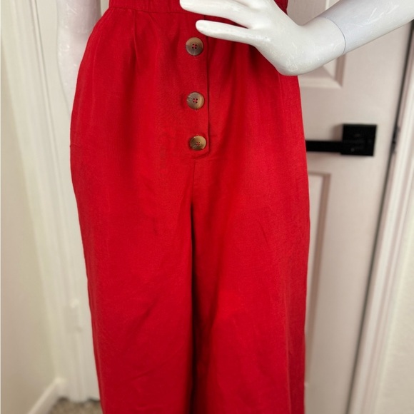 Red Carter Vibrant Red Jumpsuit with Wide-Leg Design Size XS. A48 - Picture 4 of 16